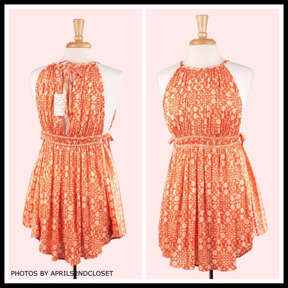 FREE PEOPLE BOHO TUNIC FLOWY MINI TANK DRESS A2C - Picture 12 of 16
